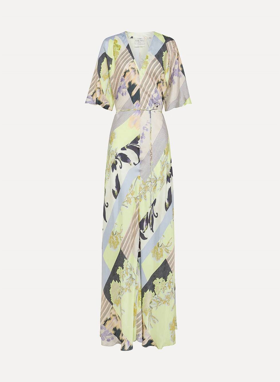 NEW FORTE FORTE women's sacred garden wrap dress in green multi